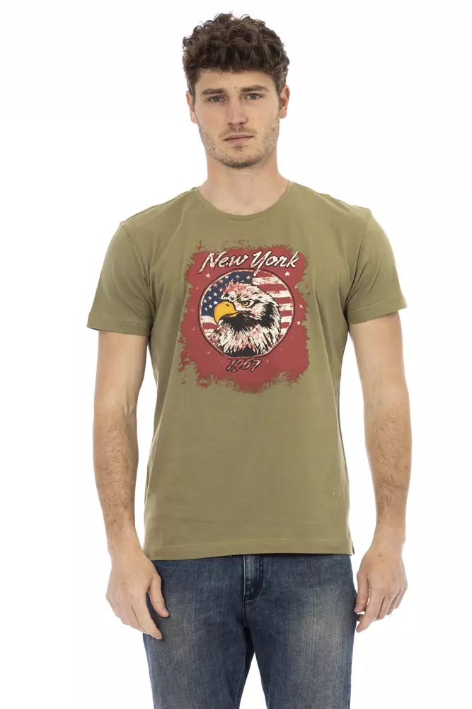 Trussardi Action Green Cotton Men T-Shirt Trussardi Action