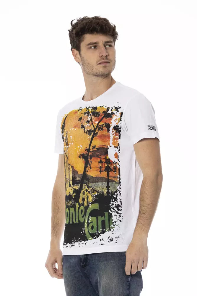 Trussardi Action White Cotton Men T-Shirt Trussardi Action