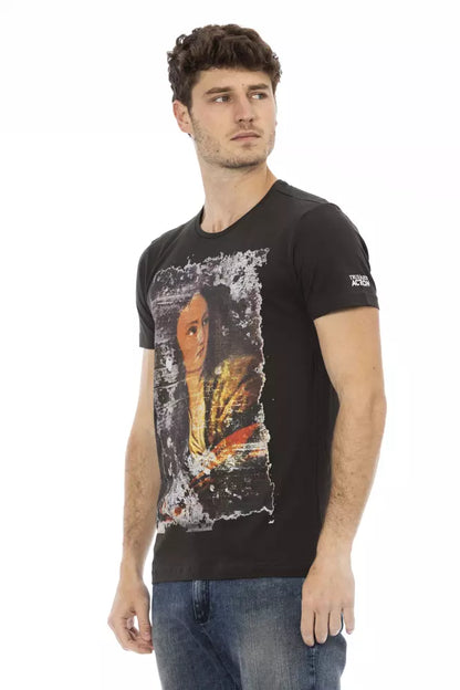 Trussardi Action Black Cotton Men T-Shirt Trussardi Action