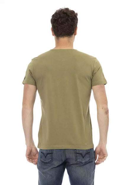 Trussardi Action Green Cotton Men T-Shirt Trussardi Action