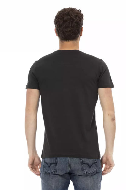 Trussardi Action Black Cotton Men T-Shirt Trussardi Action