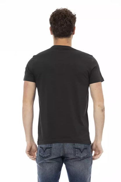 Trussardi Action Black Cotton Men T-Shirt Trussardi Action