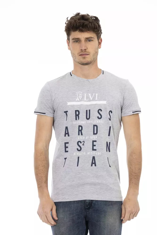 Trussardi Action Gray Cotton Men T-Shirt Trussardi Action