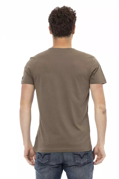 Trussardi Action Brown Cotton Men T-Shirt Trussardi Action