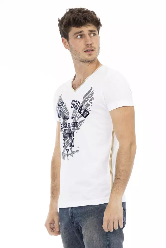 Trussardi Action White Cotton Men T-Shirt Trussardi Action