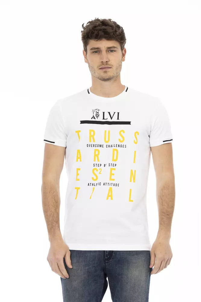 Trussardi Action White Cotton Men T-Shirt Trussardi Action