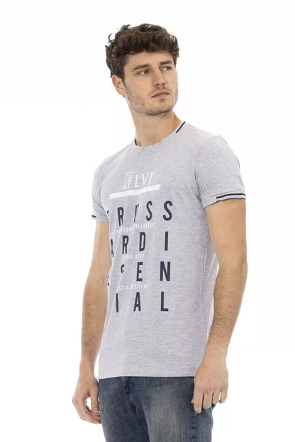 Trussardi Action Gray Cotton Men T-Shirt Trussardi Action