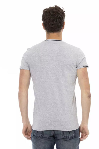 Trussardi Action Gray Cotton Men T-Shirt Trussardi Action