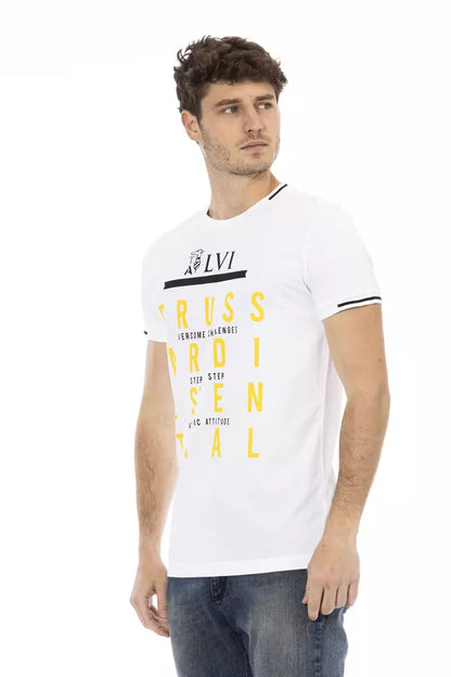 Trussardi Action White Cotton Men T-Shirt Trussardi Action