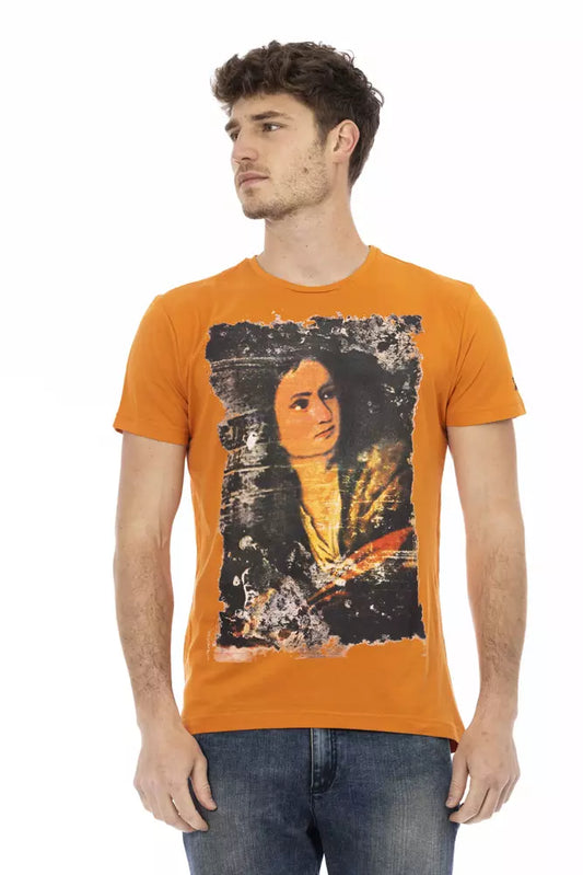 Trussardi Action Orange Cotton Men T-Shirt Trussardi Action