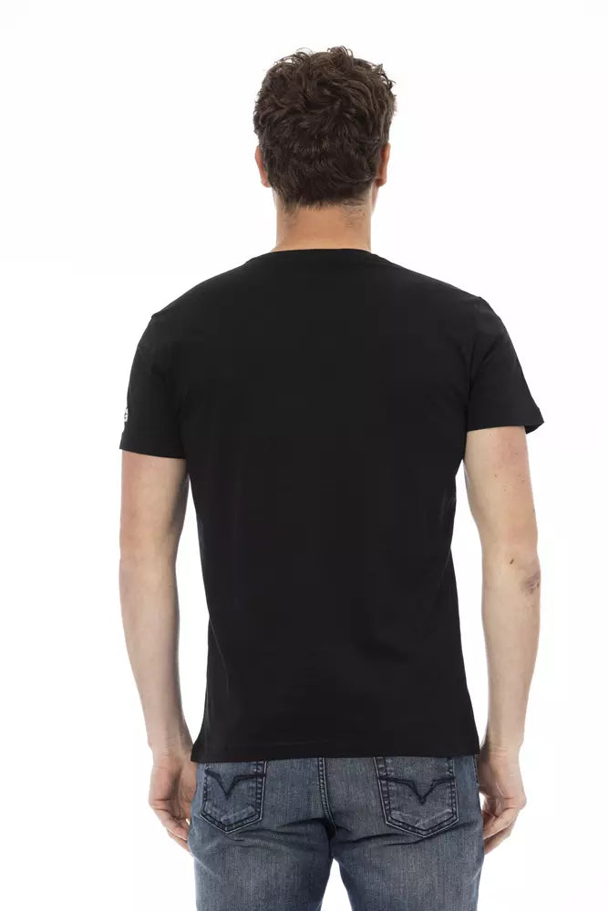 Trussardi Action Black Cotton Men T-Shirt Trussardi Action