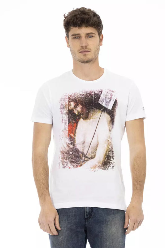 Trussardi Action White Cotton Men T-Shirt Trussardi Action