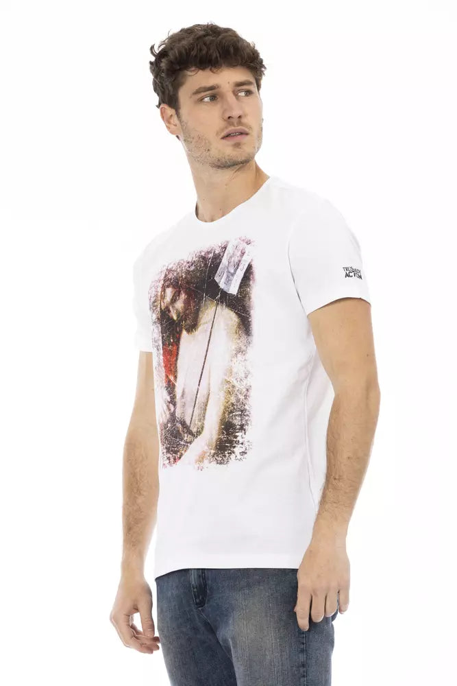 Trussardi Action White Cotton Men T-Shirt Trussardi Action