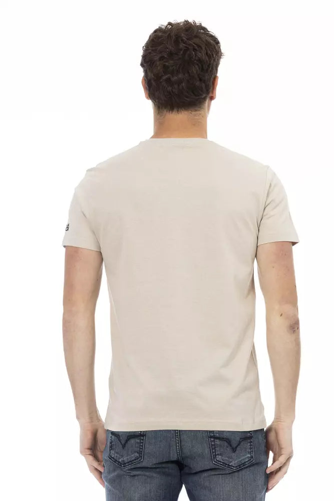 Trussardi Action Beige Cotton Men T-Shirt Trussardi Action