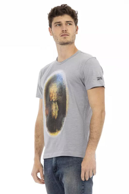 Trussardi Action Gray Cotton Men T-Shirt Trussardi Action