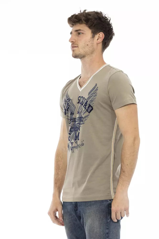 Trussardi Action Green Cotton Men T-Shirt Trussardi Action