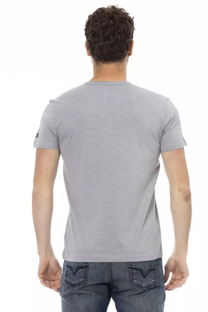 Trussardi Action Gray Cotton Men T-Shirt Trussardi Action