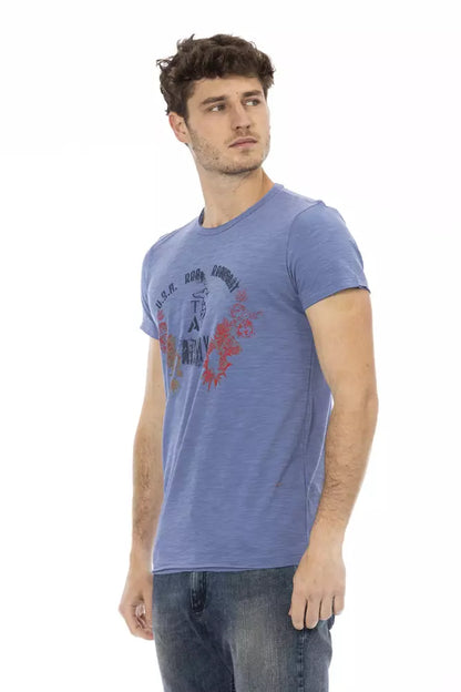 Trussardi Action Blue Cotton Men T-Shirt Trussardi Action