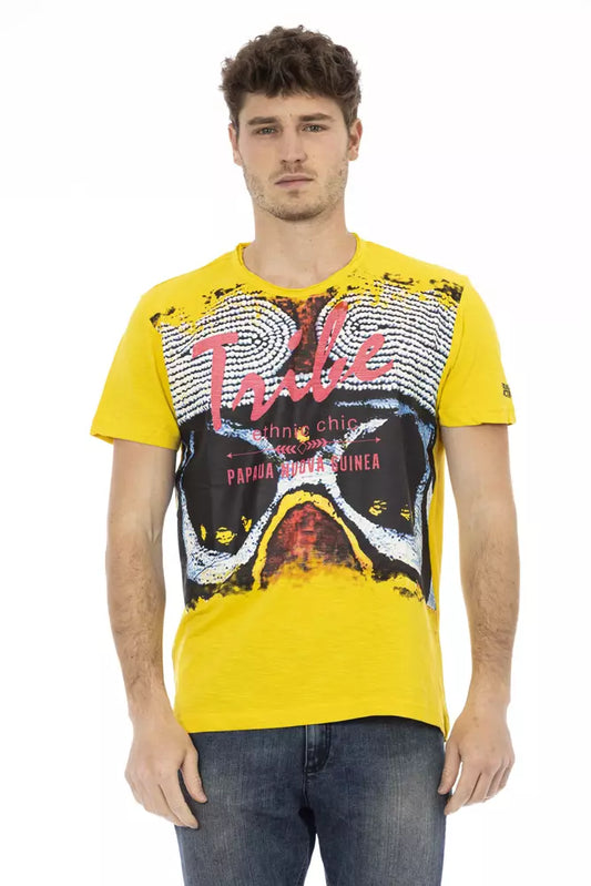 Trussardi Action Yellow Cotton Men T-Shirt Trussardi Action