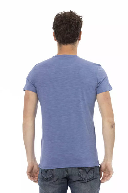 Trussardi Action Blue Cotton Men T-Shirt Trussardi Action