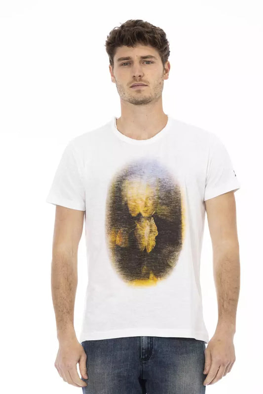 Trussardi Action White Cotton Men T-Shirt Trussardi Action