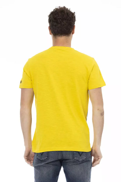 Trussardi Action Yellow Cotton Men T-Shirt Trussardi Action