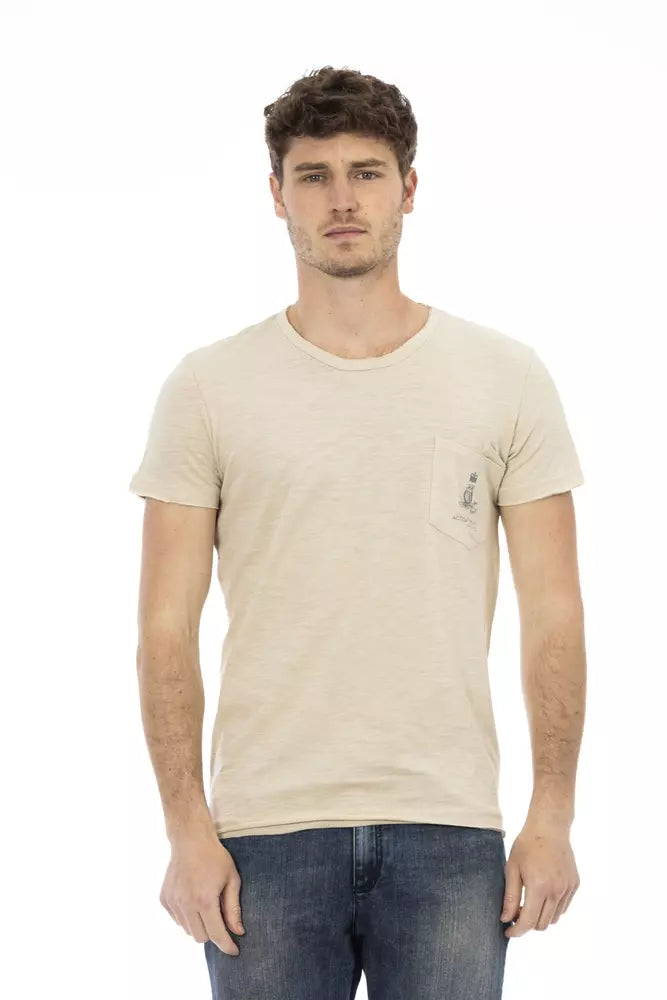 Trussardi Action Beige Cotton Men T-Shirt Trussardi Action