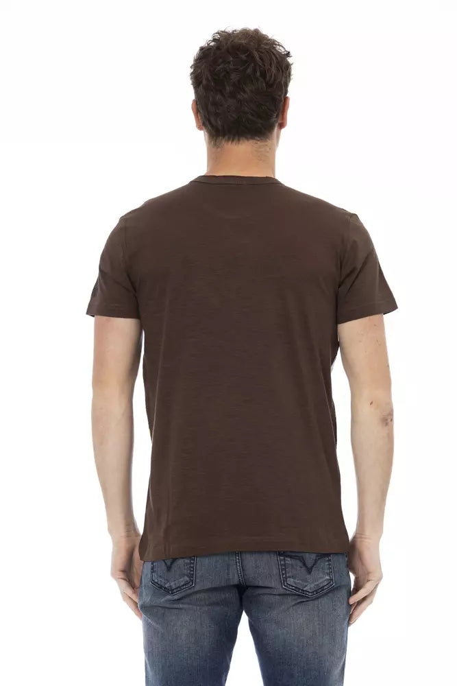 Trussardi Action Brown Cotton Mens T-Shirt Trussardi Action