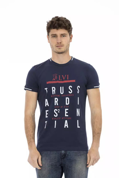 Trussardi Action Blue Cotton Men T-Shirt Trussardi Action