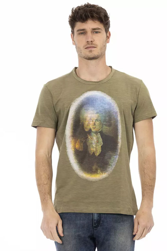 Trussardi Action Green Cotton Men T-Shirt Trussardi Action