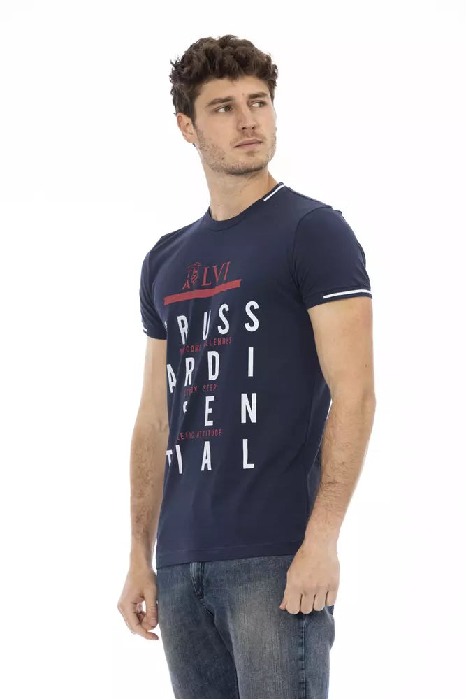 Trussardi Action Blue Cotton Men T-Shirt Trussardi Action