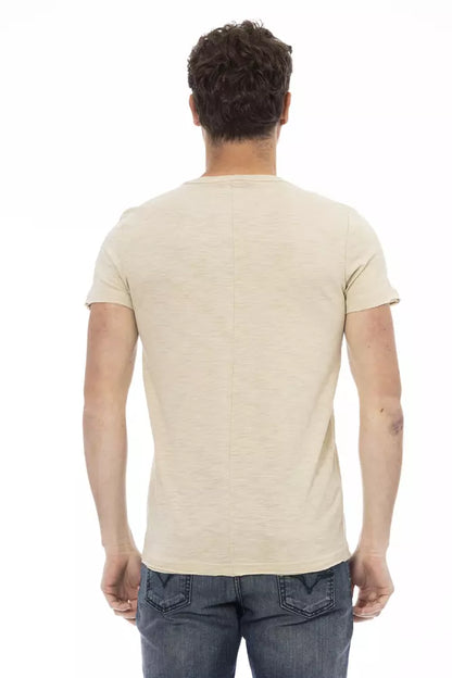 Trussardi Action Beige Cotton Men T-Shirt Trussardi Action