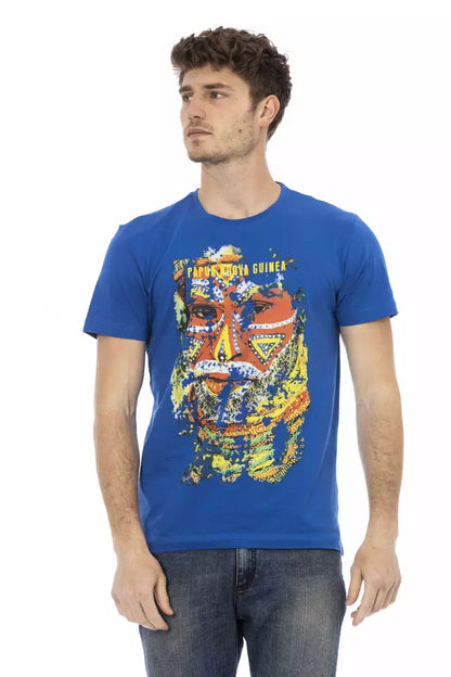 Trussardi Action Blue Cotton Men T-Shirt Trussardi Action