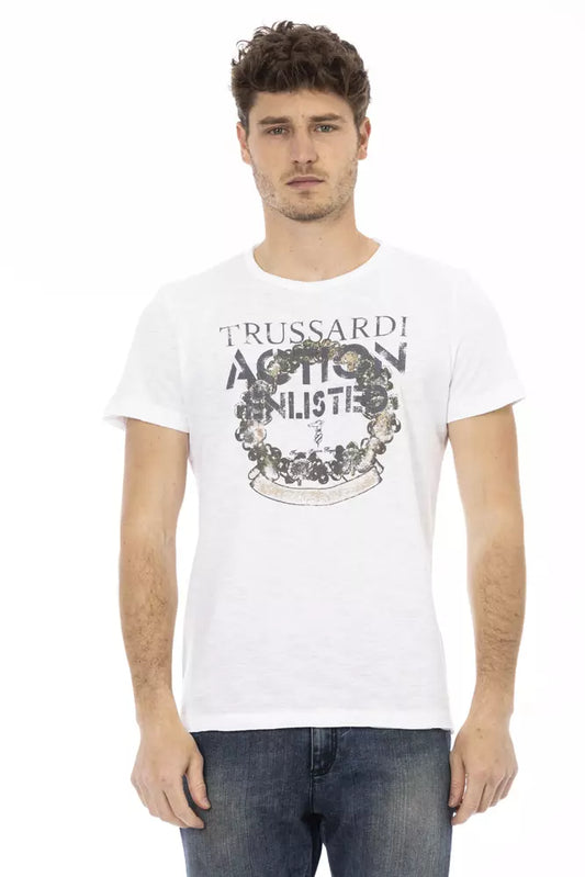 Trussardi Action White Cotton Men T-Shirt Trussardi Action