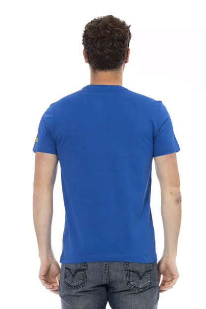 Trussardi Action Blue Cotton Men T-Shirt Trussardi Action