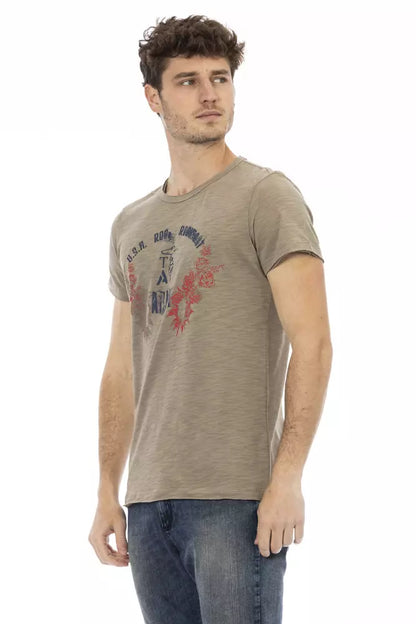 Trussardi Action Green Cotton Men T-Shirt Trussardi Action