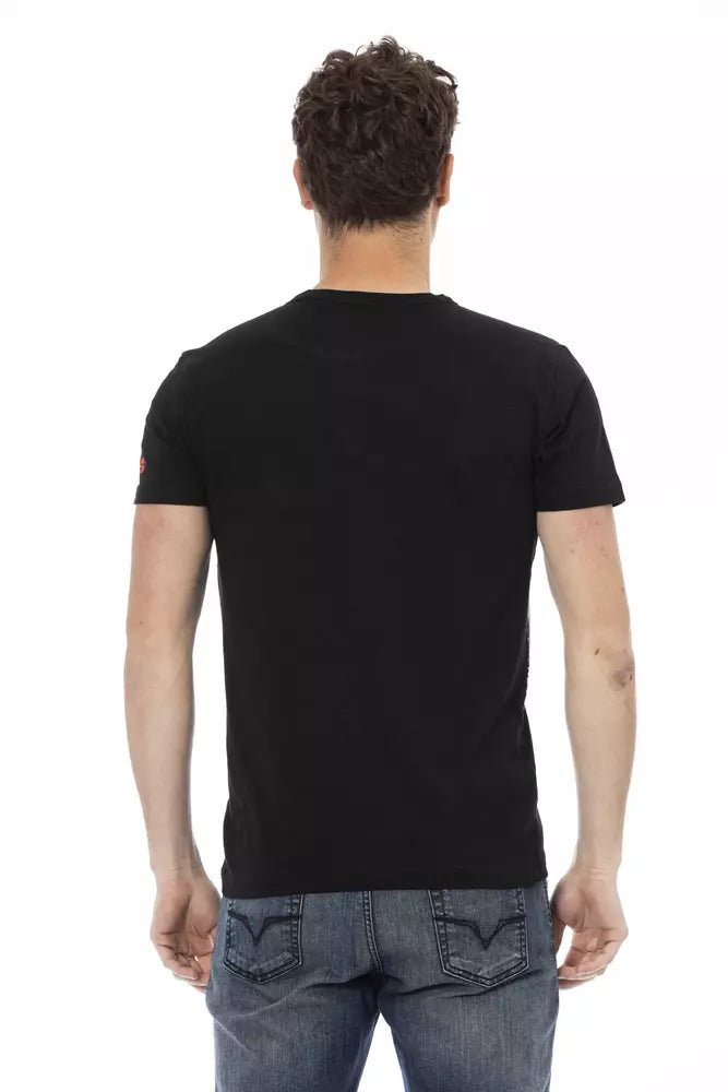 Trussardi Action Black Cotton Men T-Shirt Trussardi Action