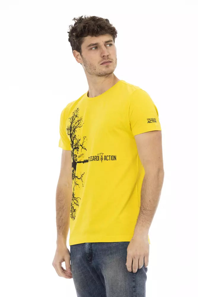 Trussardi Action Yellow Cotton Men T-Shirt Trussardi Action