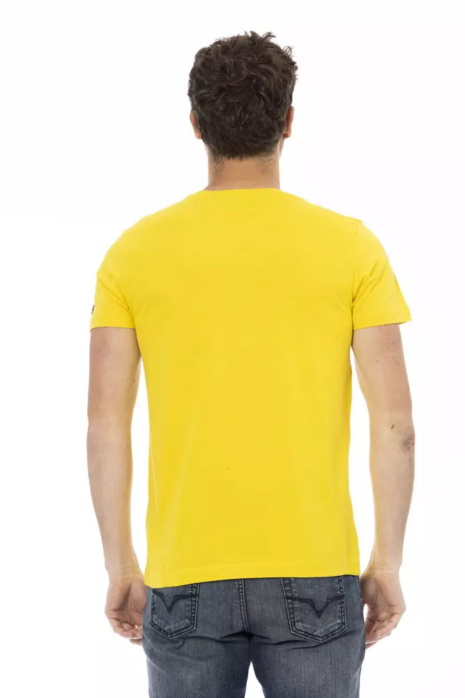 Trussardi Action Yellow Cotton Men T-Shirt Trussardi Action