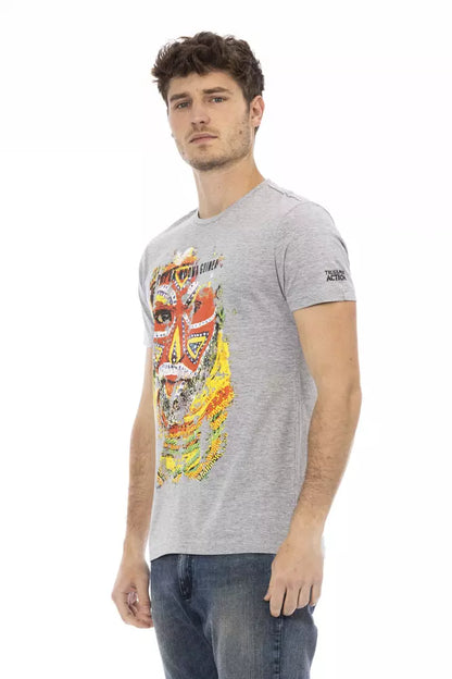 Trussardi Action Gray Cotton Men T-Shirt Trussardi Action