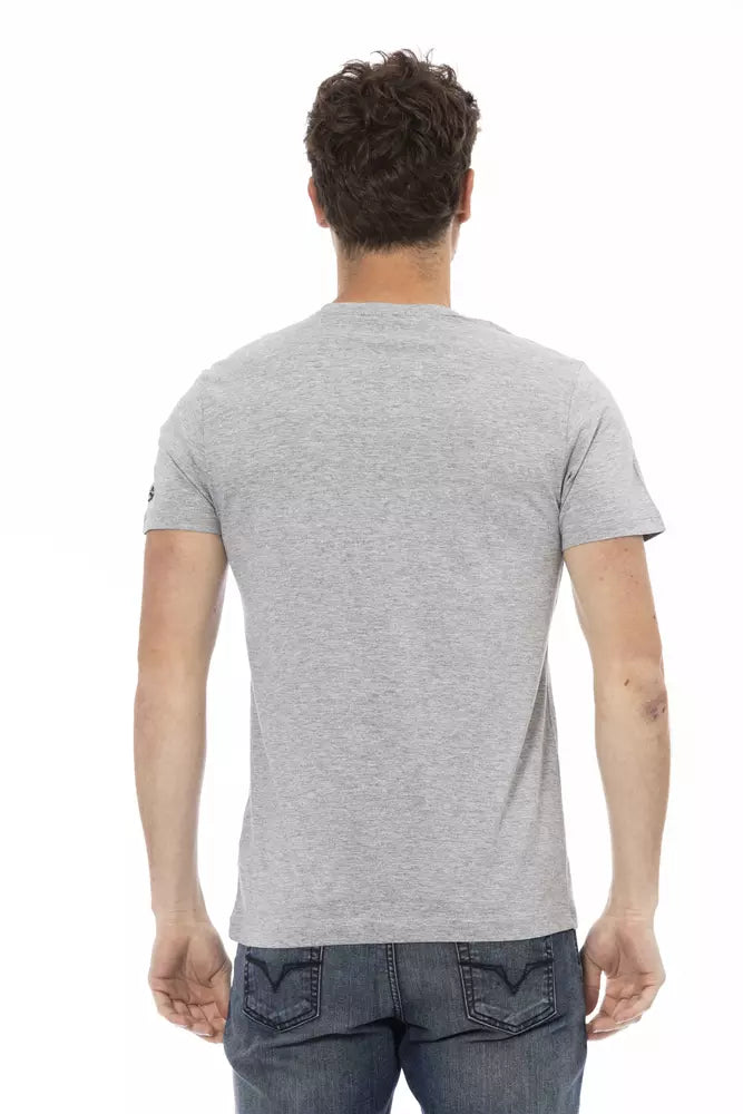 Trussardi Action Gray Cotton Men T-Shirt Trussardi Action