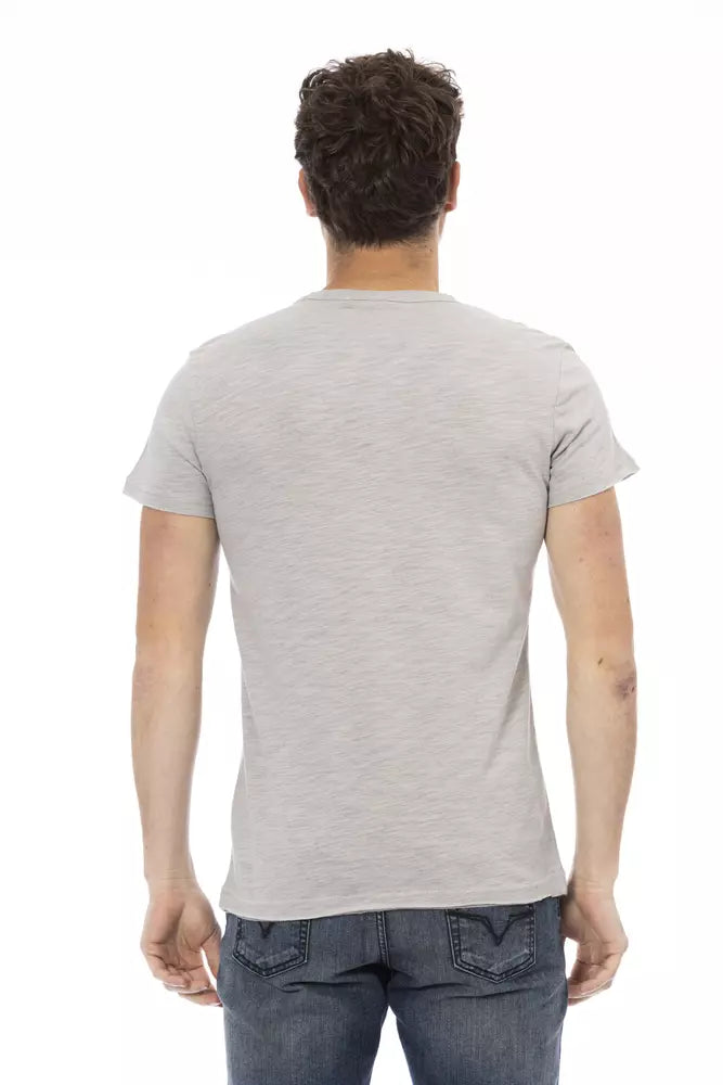 Trussardi Action Gray Cotton Men T-Shirt Trussardi Action