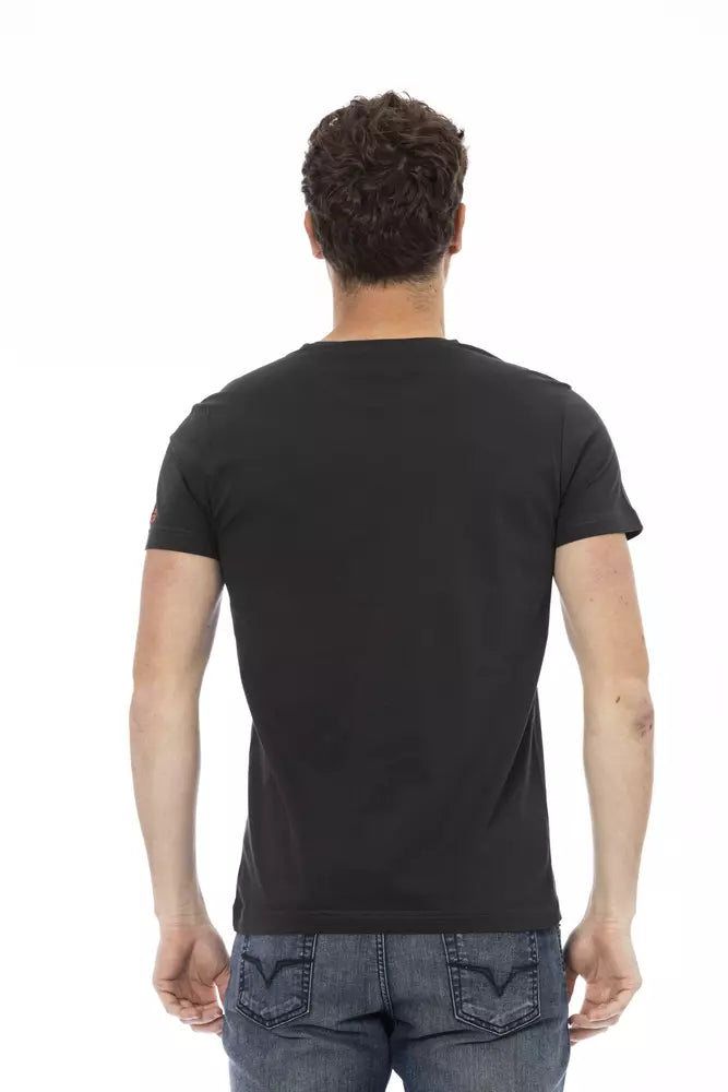 Trussardi Action Black Cotton Men T-Shirt Trussardi Action