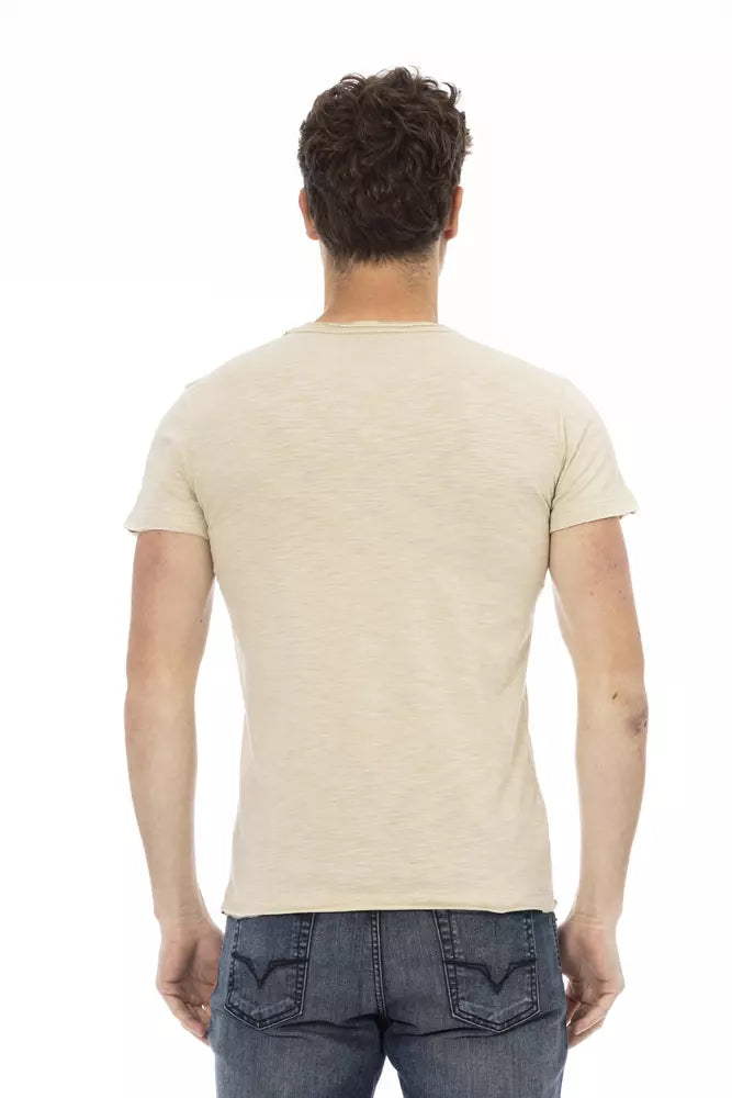 Trussardi Action Beige Cotton Men T-Shirt Trussardi Action