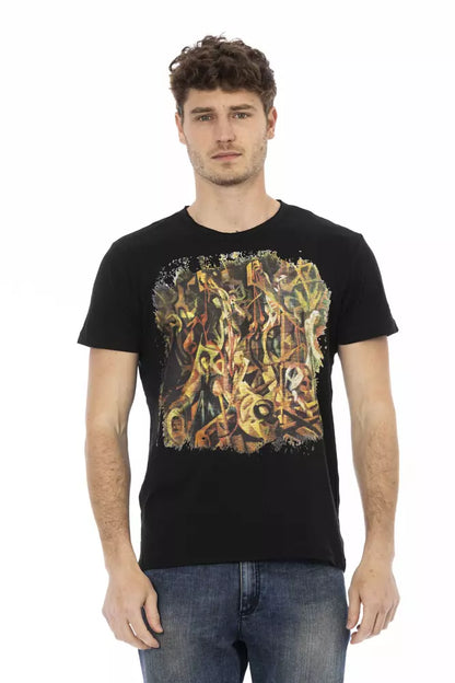 Trussardi Action Black Cotton Men T-Shirt Trussardi Action