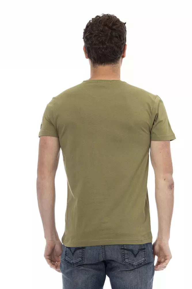 Trussardi Action Green Cotton Men T-Shirt Trussardi Action