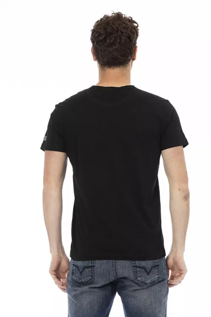 Trussardi Action Black Cotton Men T-Shirt Trussardi Action