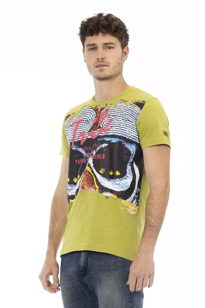 Trussardi Action Green Cotton Men T-Shirt Trussardi Action