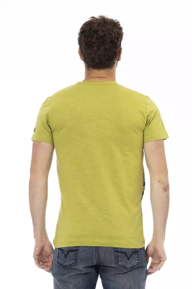 Trussardi Action Green Cotton Men T-Shirt Trussardi Action