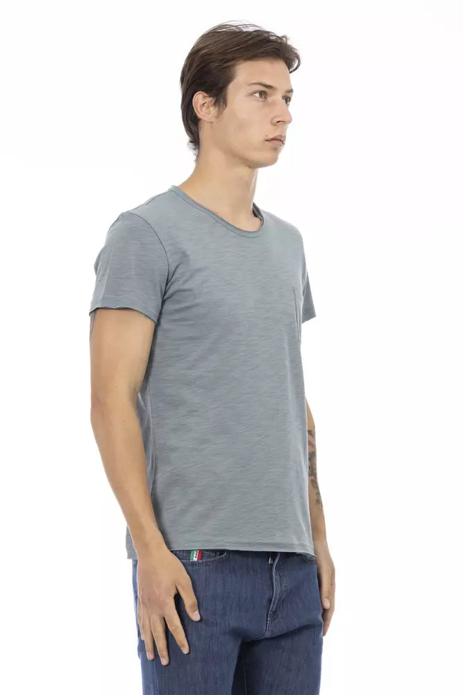 Trussardi Action Gray Cotton Men T-Shirt Trussardi Action